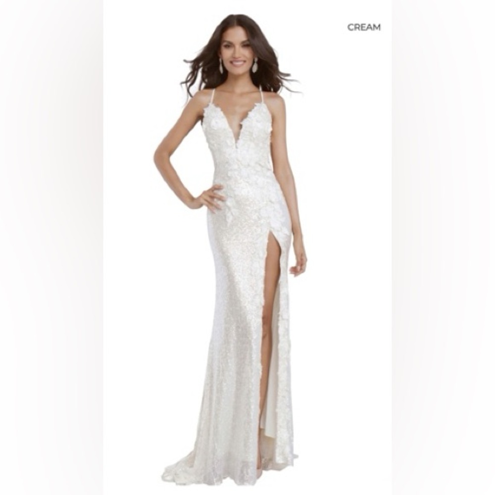 Jovani 1012 Dress, Cream, Size 2
